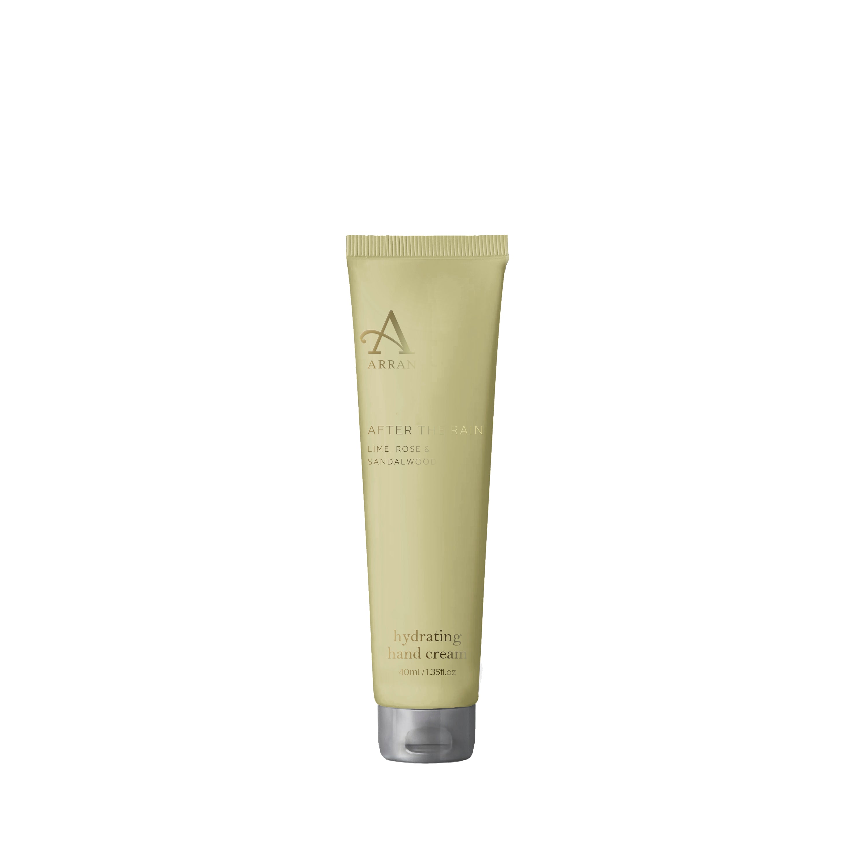 An image of ARRAN After the Rain 40ml Hydrating Hand Cream | Made in Scotland | Lime, Rose &...