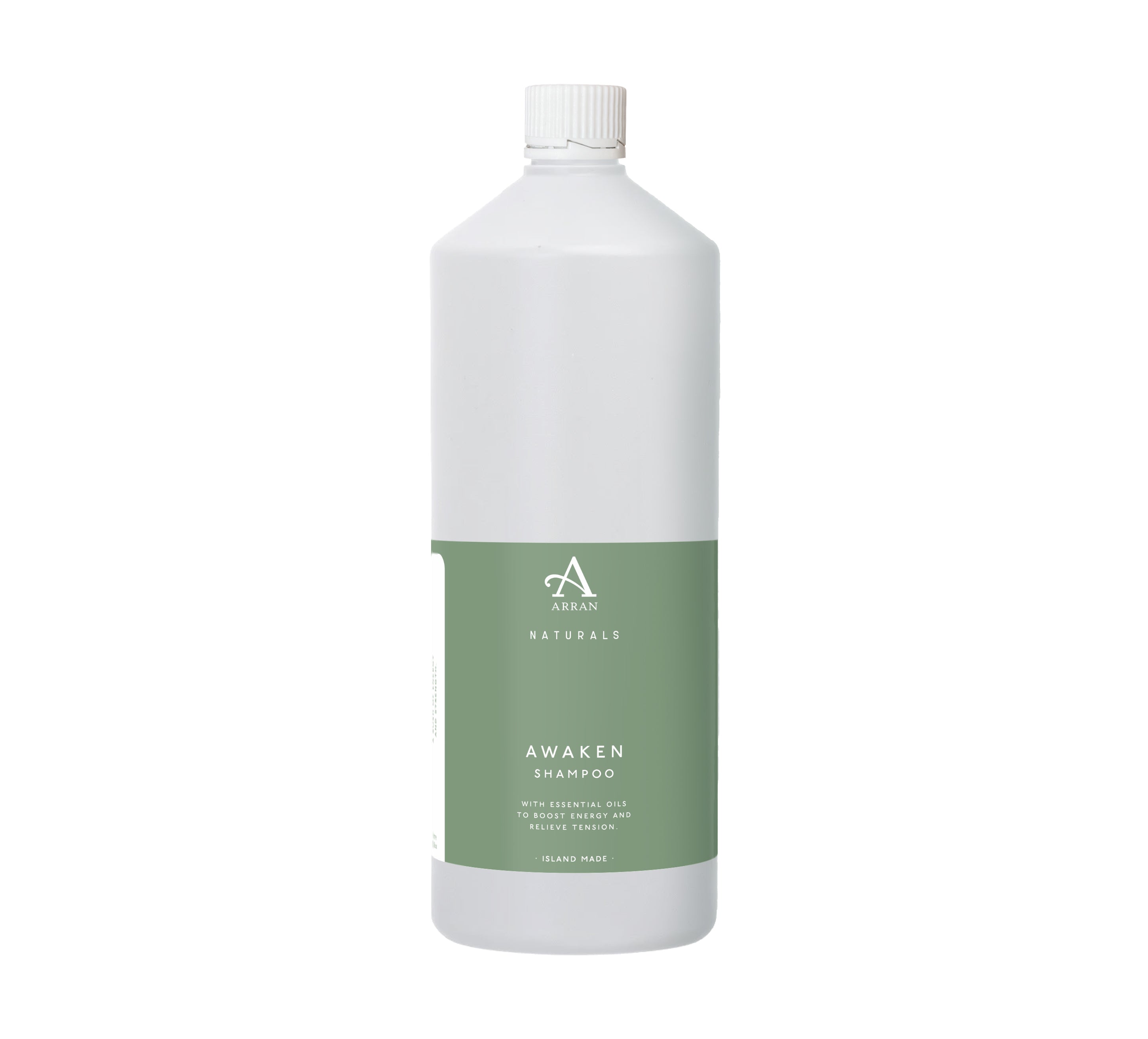 An image of ARRAN Awaken Mint & Eucalyptus Shampoo 1L Refill | Made in Scotland | Mint & Euc...