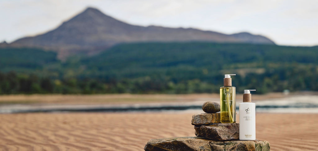 Image of hand wash and hand cream on the Isle of Arran