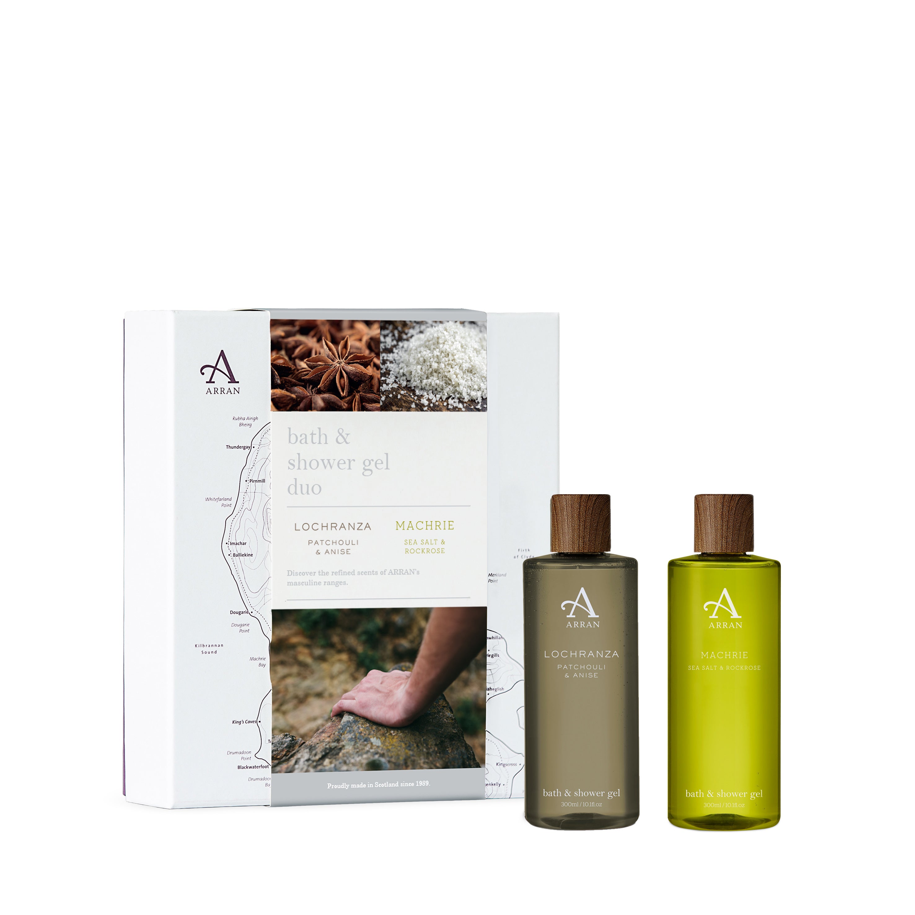 An image of ARRAN Men's Bath & Shower Gel Gift Set | Made in Scotland
