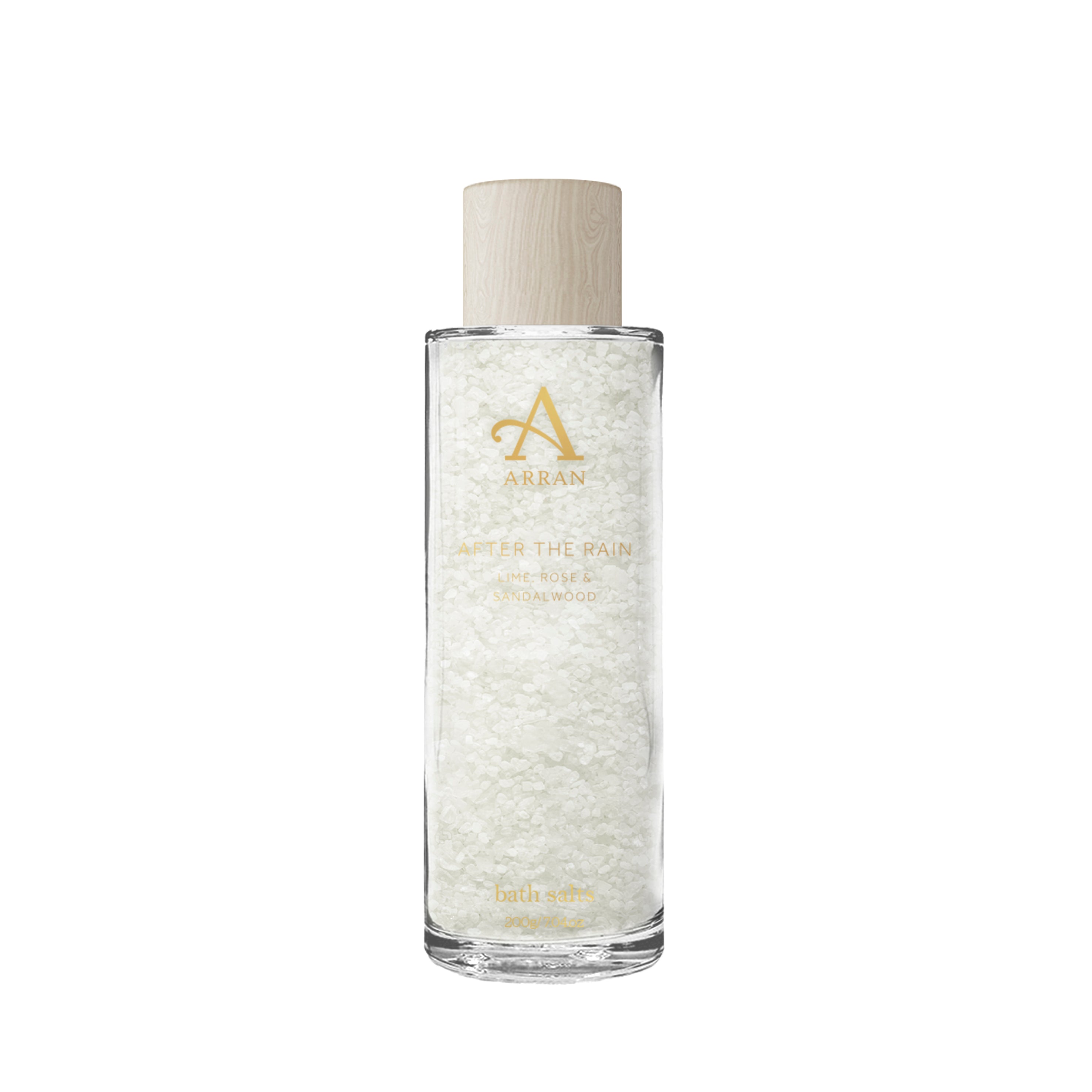 An image of ARRAN After The Rain Bath Salts | Made in Scotland | Lime, Rose & Sandalwood Sce...
