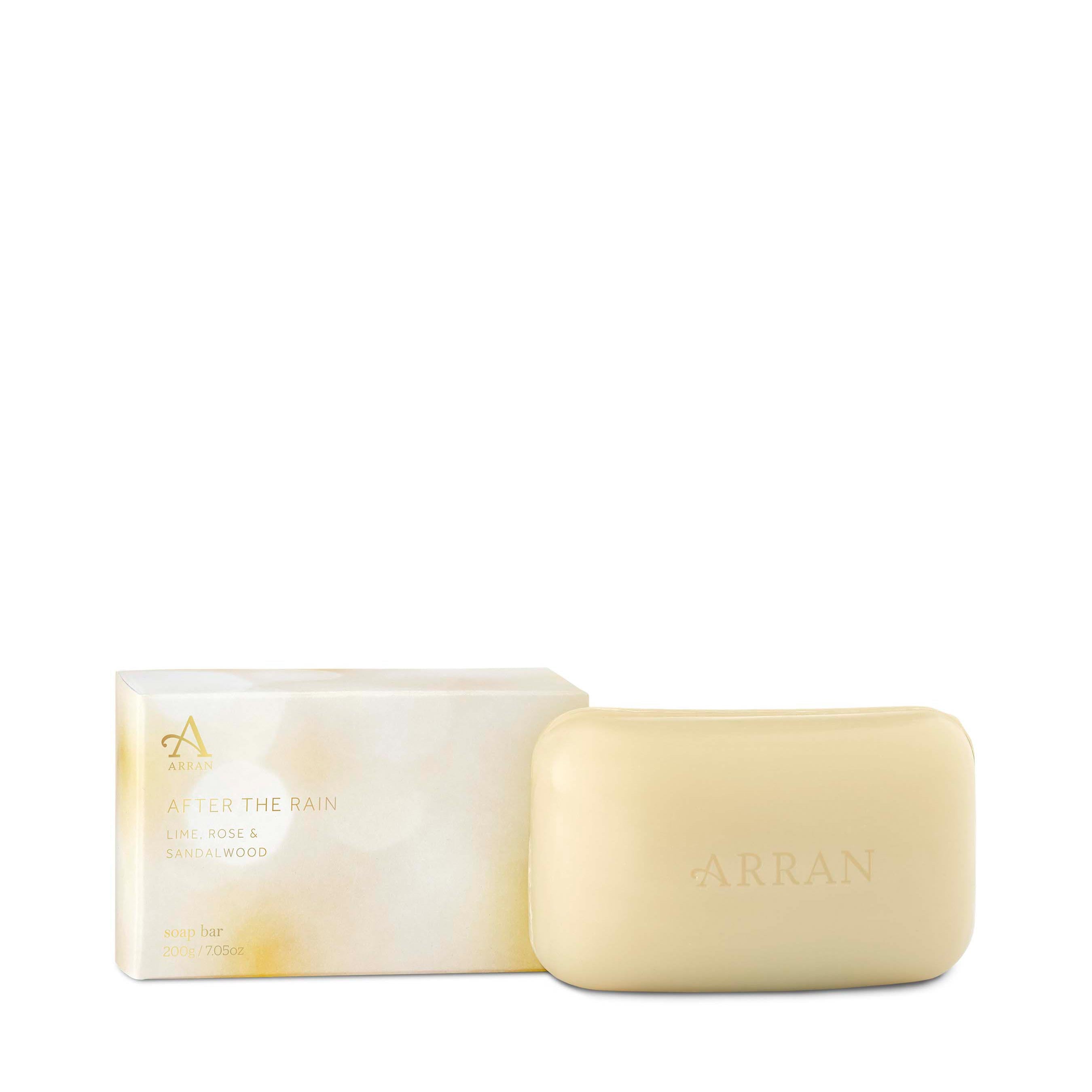 An image of ARRAN After the Rain Soap Bar 200g | Made in Scotland | Lime, Rose & Sandalwood ...