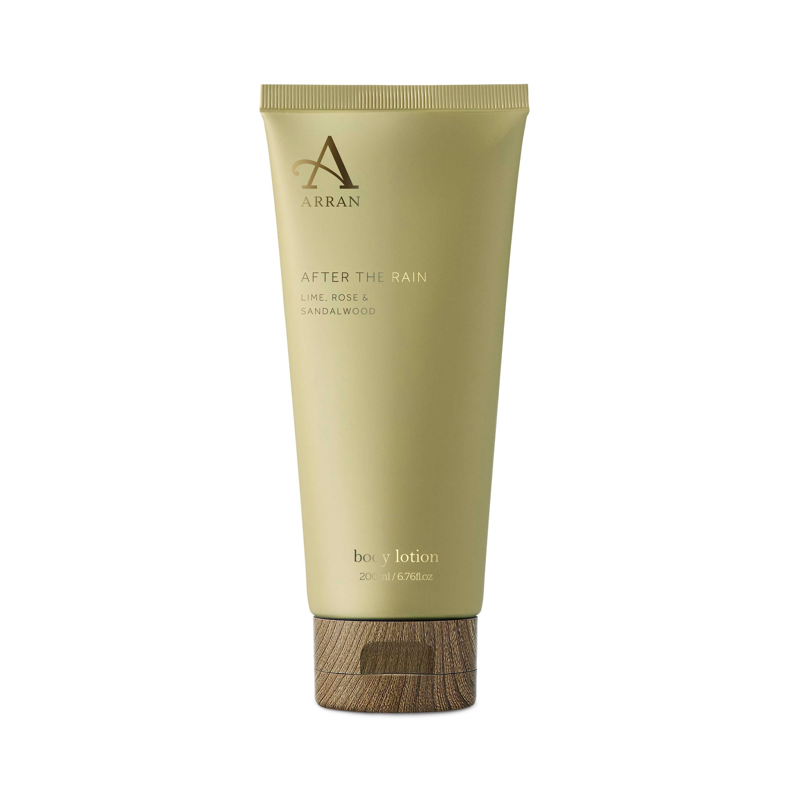 An image of ARRAN After the Rain Body Lotion 200ml | Made in Scotland | Lime, Rose & Sandalw...