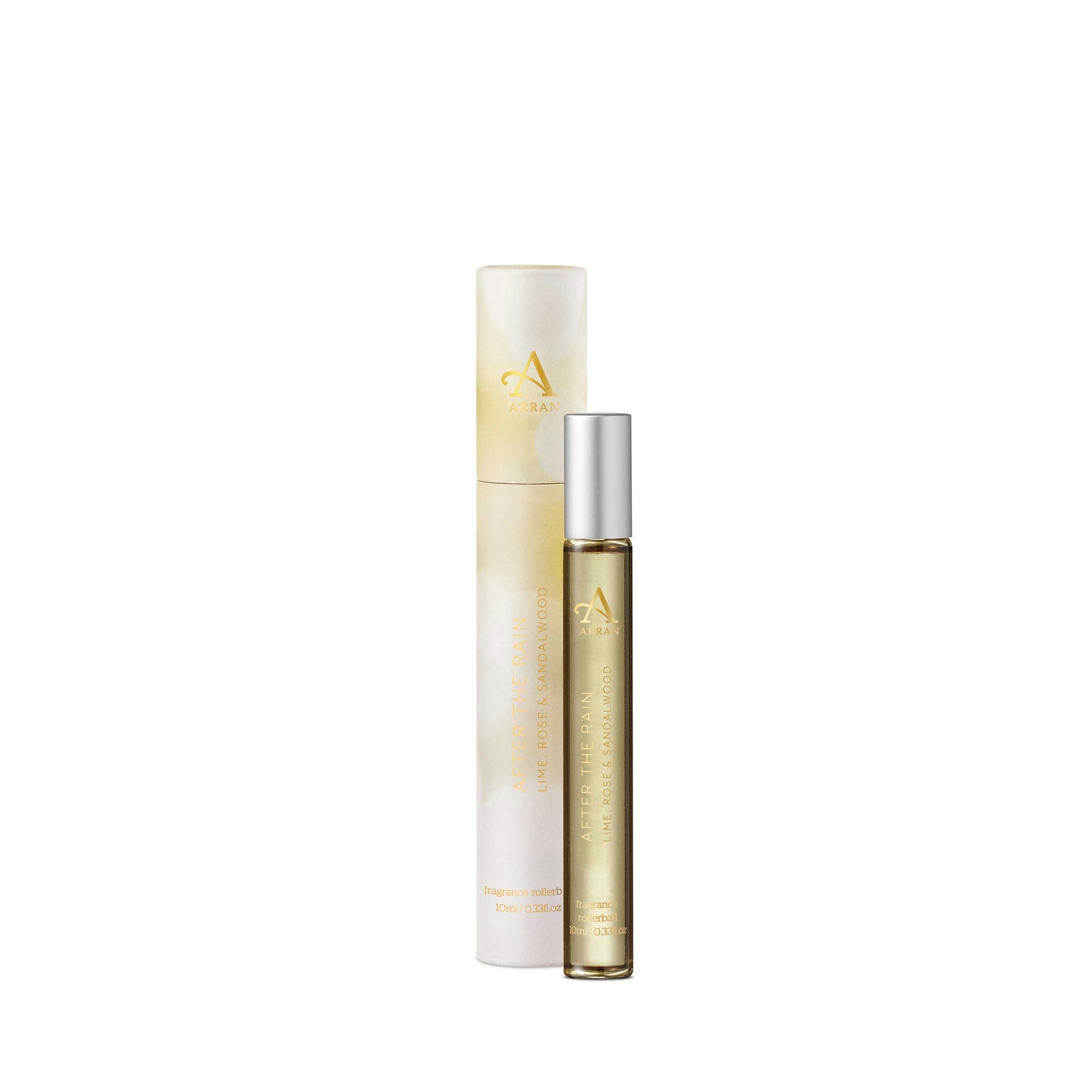 An image of ARRAN After The Rain 10ml Fragrance Rollerball | Made in Scotland | Lime, Rose &...