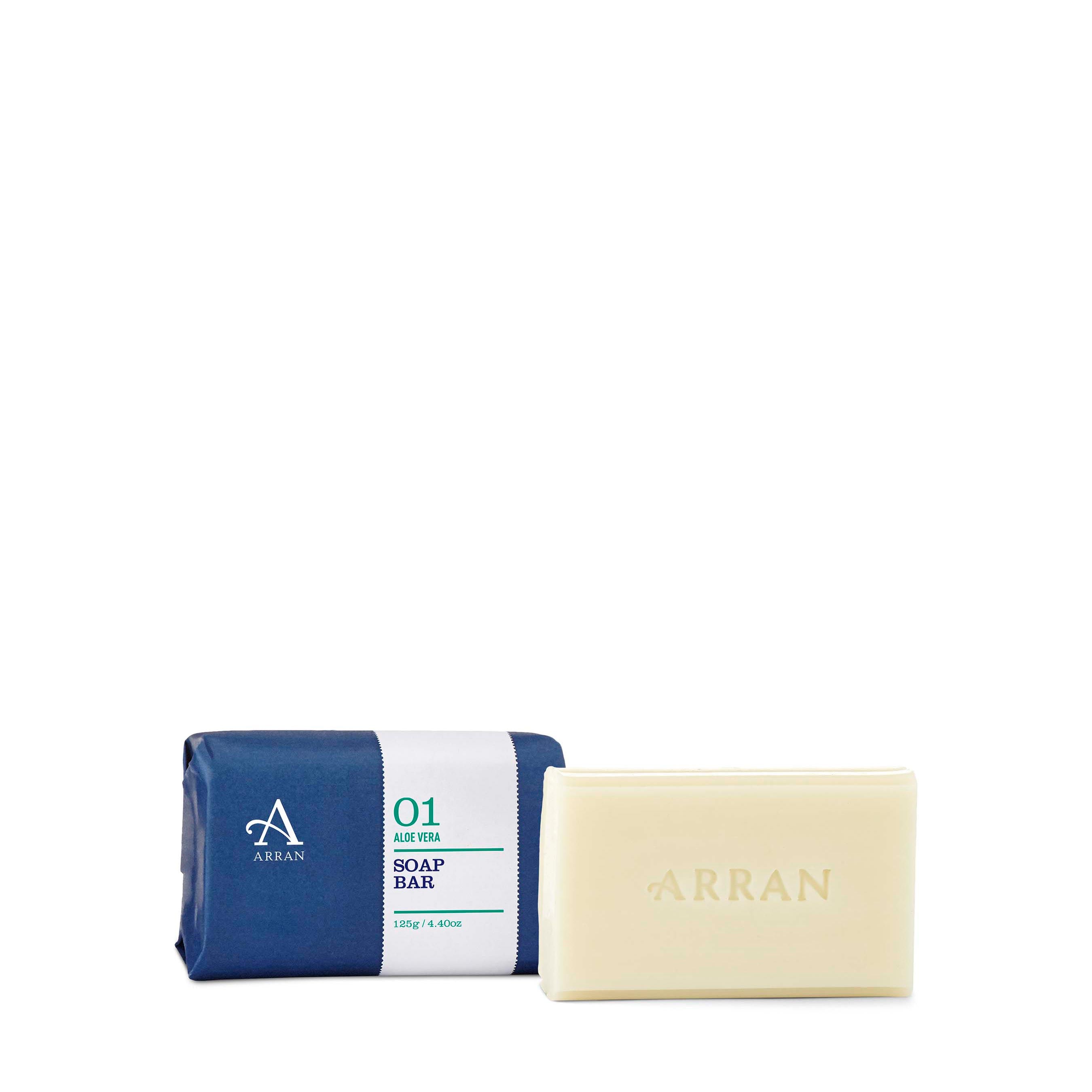 An image of ARRAN Apothecary Aloe Vera Soap Bar 125g | Made in Scotland | Aloe Vera Scent