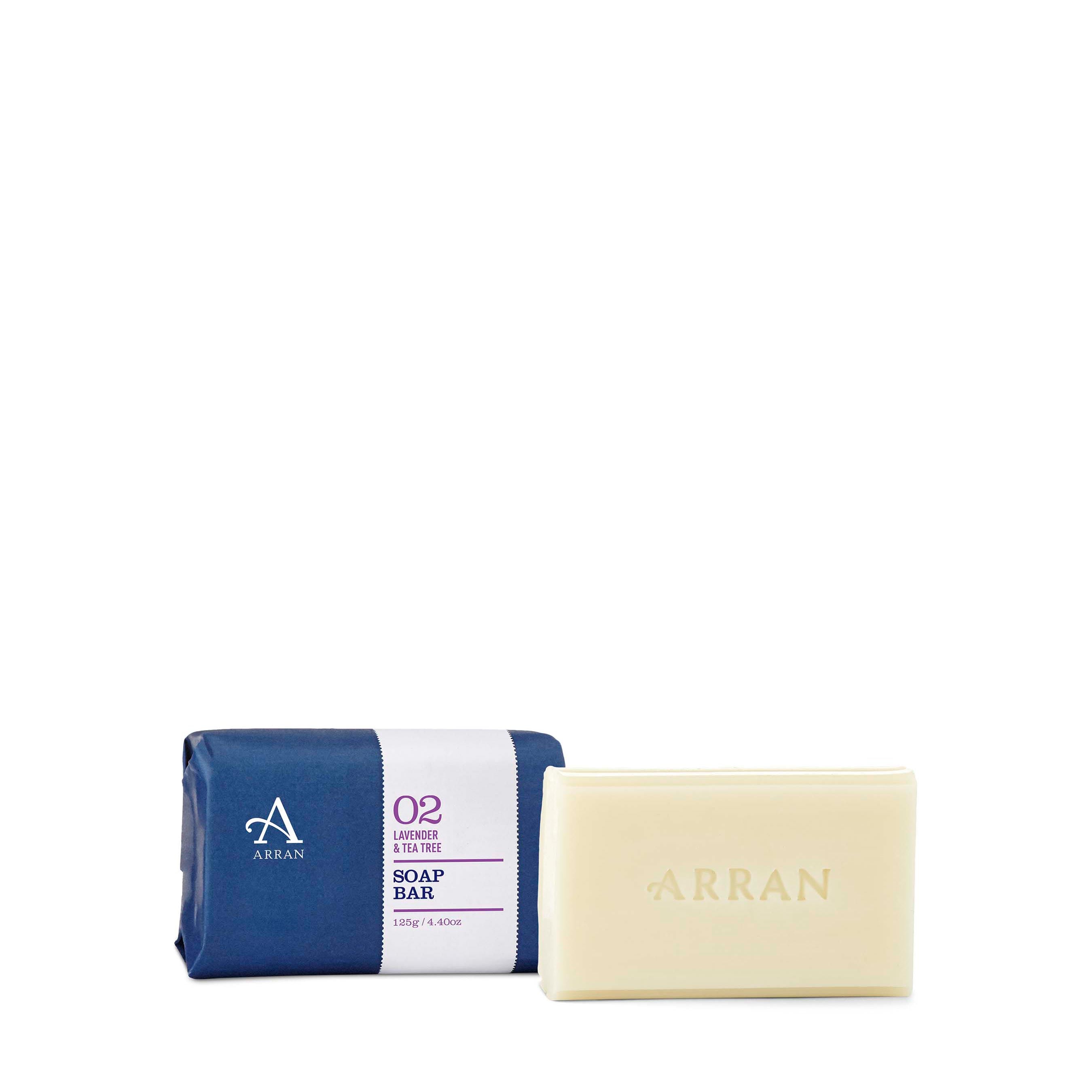 An image of ARRAN Apothecary Lavender & Tea Tree Soap Bar 125g | Made in Scotland | Lavender...