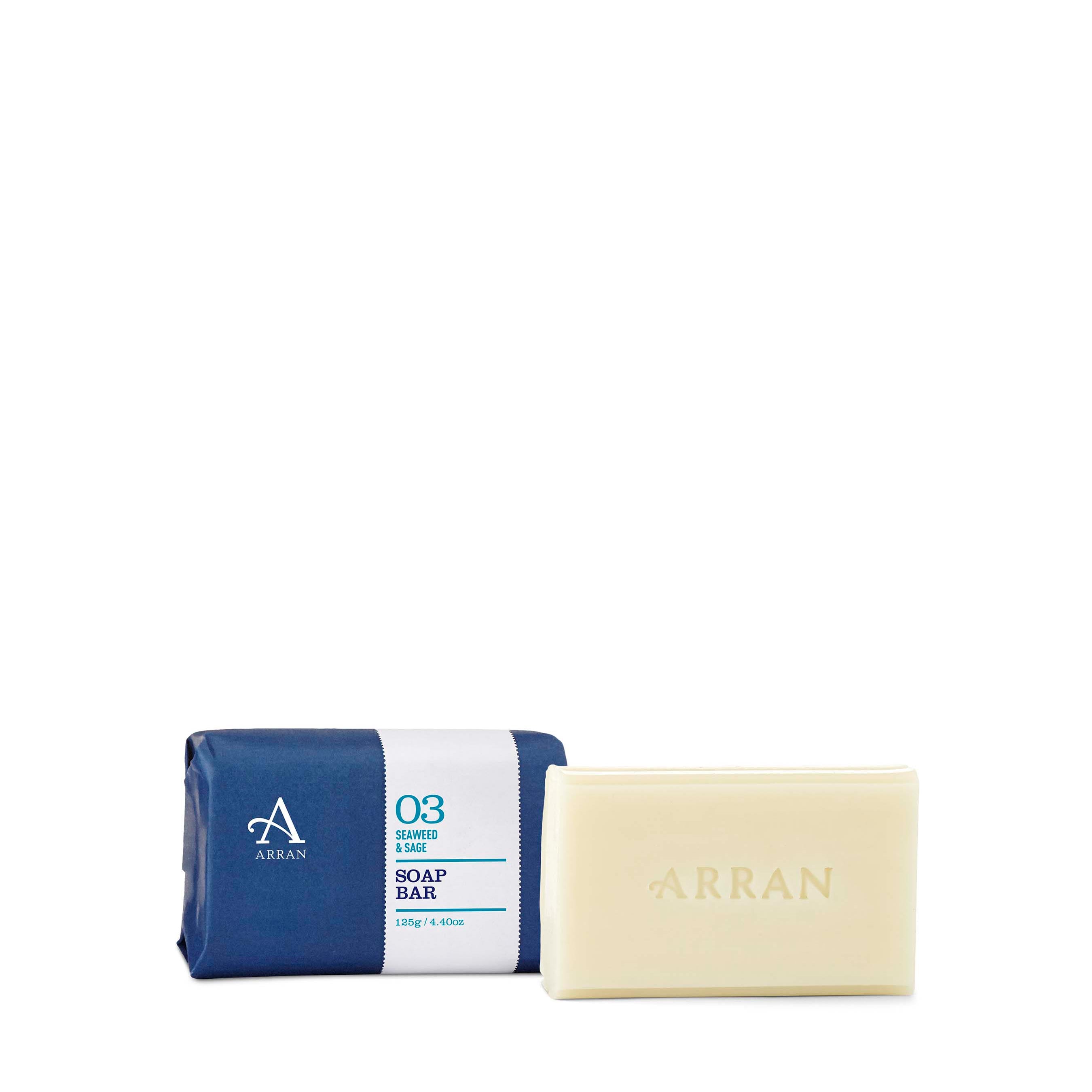 An image of ARRAN Apothecary Seaweed & Sage Soap Bar 125g | Made in Scotland