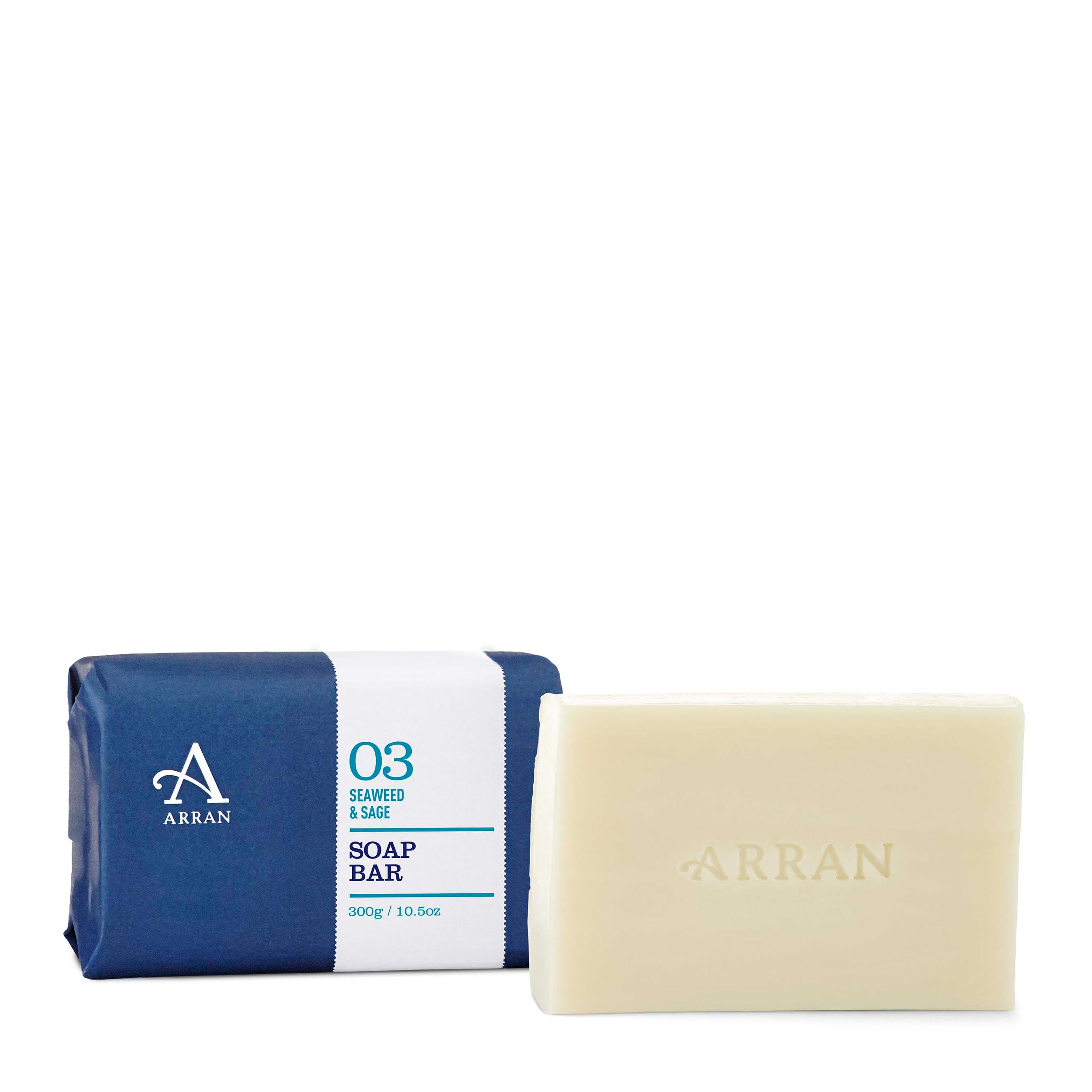 An image of ARRAN Apothecary Seaweed & Sage Soap Bar 300g | Made in Scotland | Seaweed & Sag...