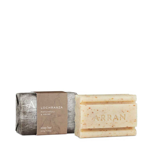 An image of ARRAN Lochranza Men's Soap Bar 200g | Made in Scotland | Patchouli & Anise Scent...