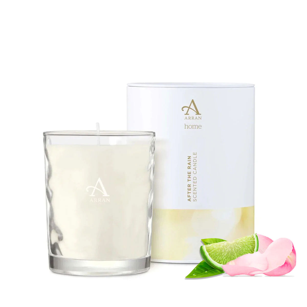 An image of ARRAN After the Rain 35cl Scented Candle | Made in Scotland | Lime, Rose & Sanda...