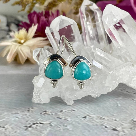 Amazonite Crystal Earrings are healing crystal jewellery pieces | The Empress and Wolf