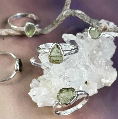 Moldavite Crystal Rings are a Must-Have Healing Crystal Jewellery Piece To Improve Your Wellbeing | The Empress and Wolf