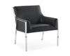 30" X 31" X 33" Black Stainless Steel Leisure Armchair-Furniture-HomeRoots-Luxury Loft Co.