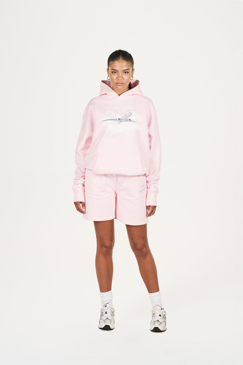 PINK TOUCH PLANE LOGO HOODIE