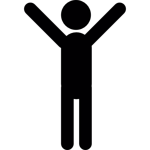 icon of person with hands raised