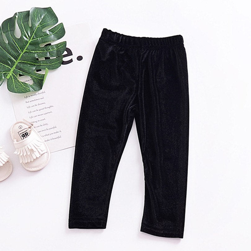 1-5 Ye Skinny Toddler Kids Pleuche Velvet Pants Little Baby Girls Legg ...