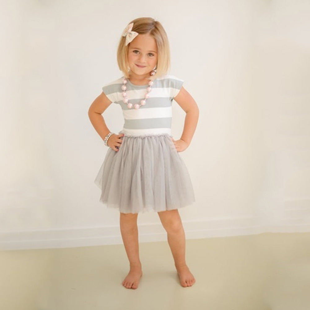 2017 New Design Striped baby Girls dress summer Toddler Kids Clothes S ...