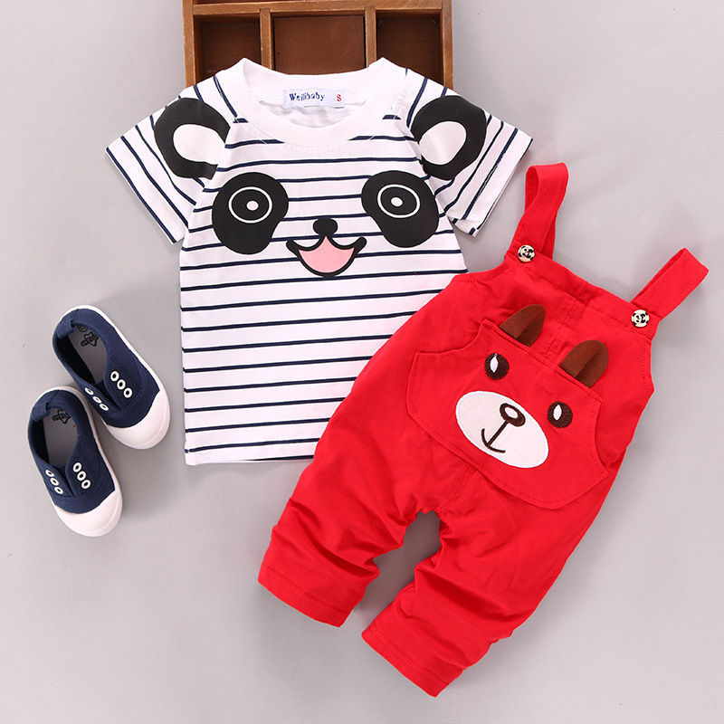 2018 New Cute 2PCS Newborn Kids Baby Boy Girls Clothes T-shirt Tops Pa ...