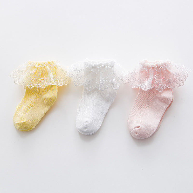 Baby Girl Princess Socks Lot Cotton Girl Socks White Lace Socks for Gi ...
