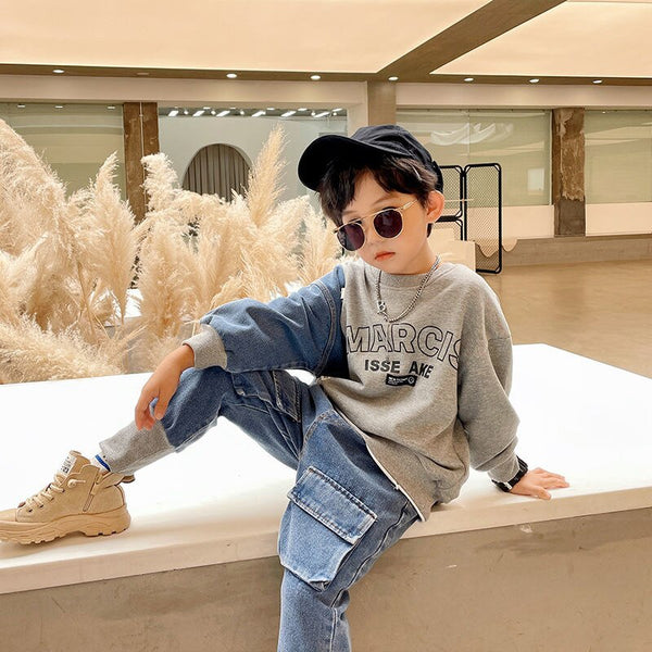 Boys Spring and Autumn Clothing Sets 2023 Korean Style Children's Colo –  ToysZoom