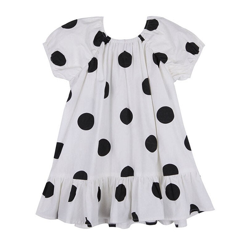 Children's sweet dress summer girls big polka dot princess dress WT09 ...
