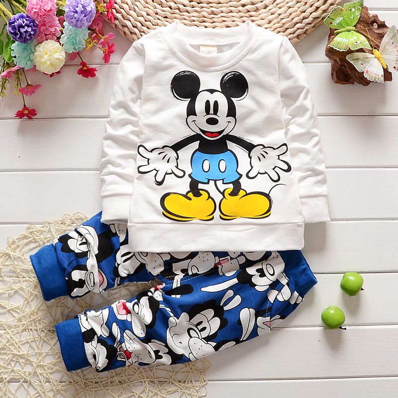 Fashion Newborn Baby Girls Clothes Set Cartoon Long Sleeved Tops + Pan ...