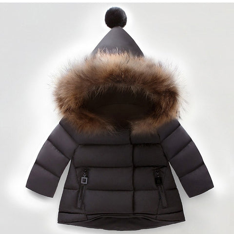 kids fur hood coat