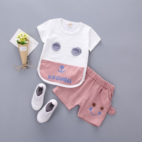 New Summer Baby Clothing Set Cotton Cute Pattern T-shirt&shorts Baby B ...