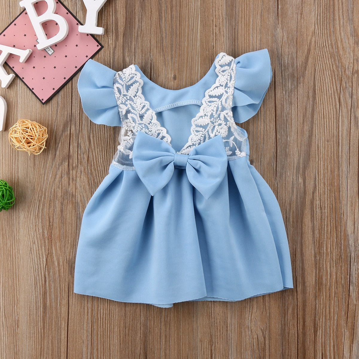 Pudcoco Baby Girls Dress Toddler Girls Backless Lace Bow Princess Dres ...