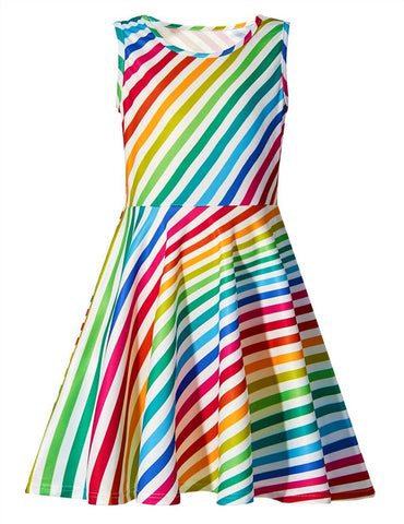 girls rainbow stripe dress