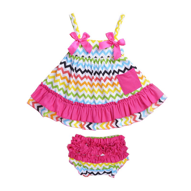 Retail Summer Baby Girl Clothing Set Sleeceless Cotton Baby Dress Newb ...