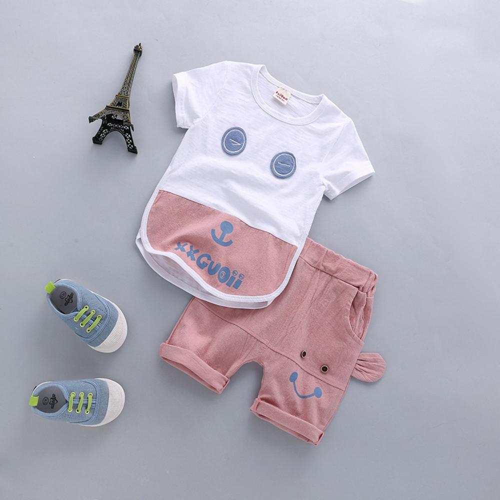 Summer Casual Baby Boys Girls Cotton Clothes Sets Cute Cartoon Top and ...