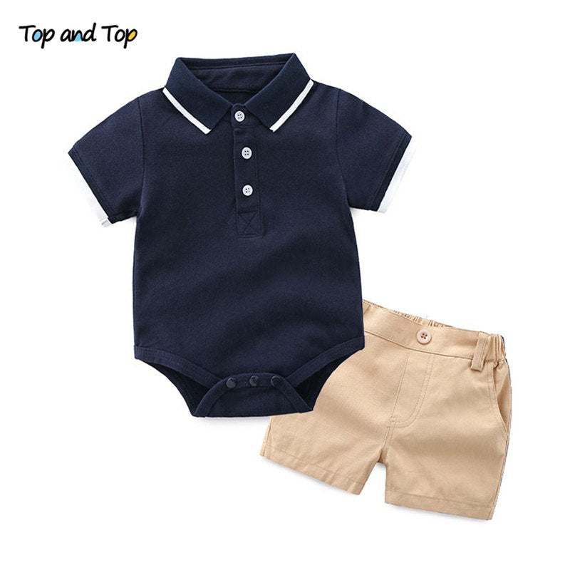 Summer Toddler Baby Boys Clothing Sets Short Sleeve Bow Tie Shirt+Susp ...