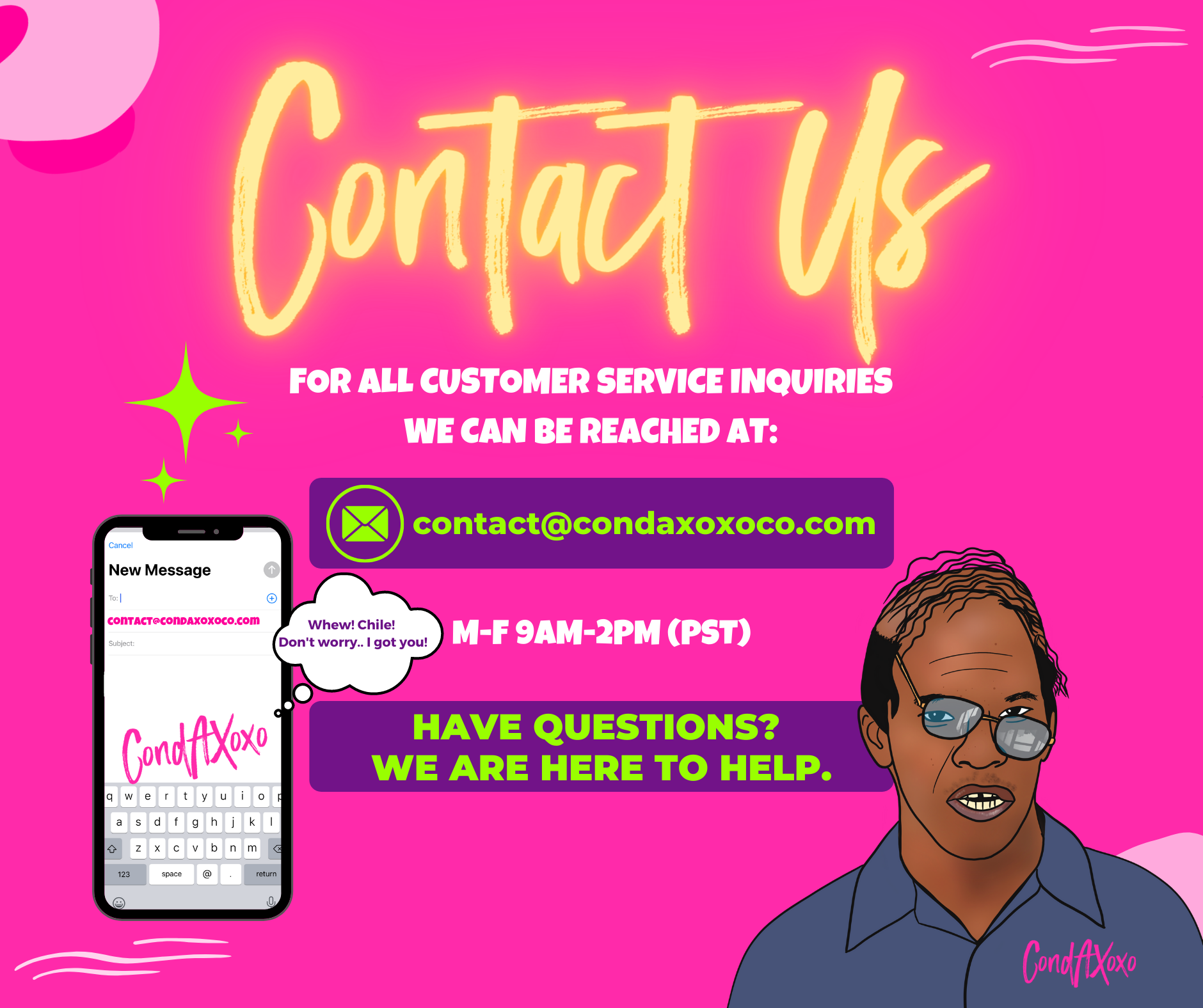 Picture of Customer Service Contact Information 