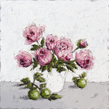 Load image into Gallery viewer, “Peonies and Apples” 48x48 Oil on Canvas