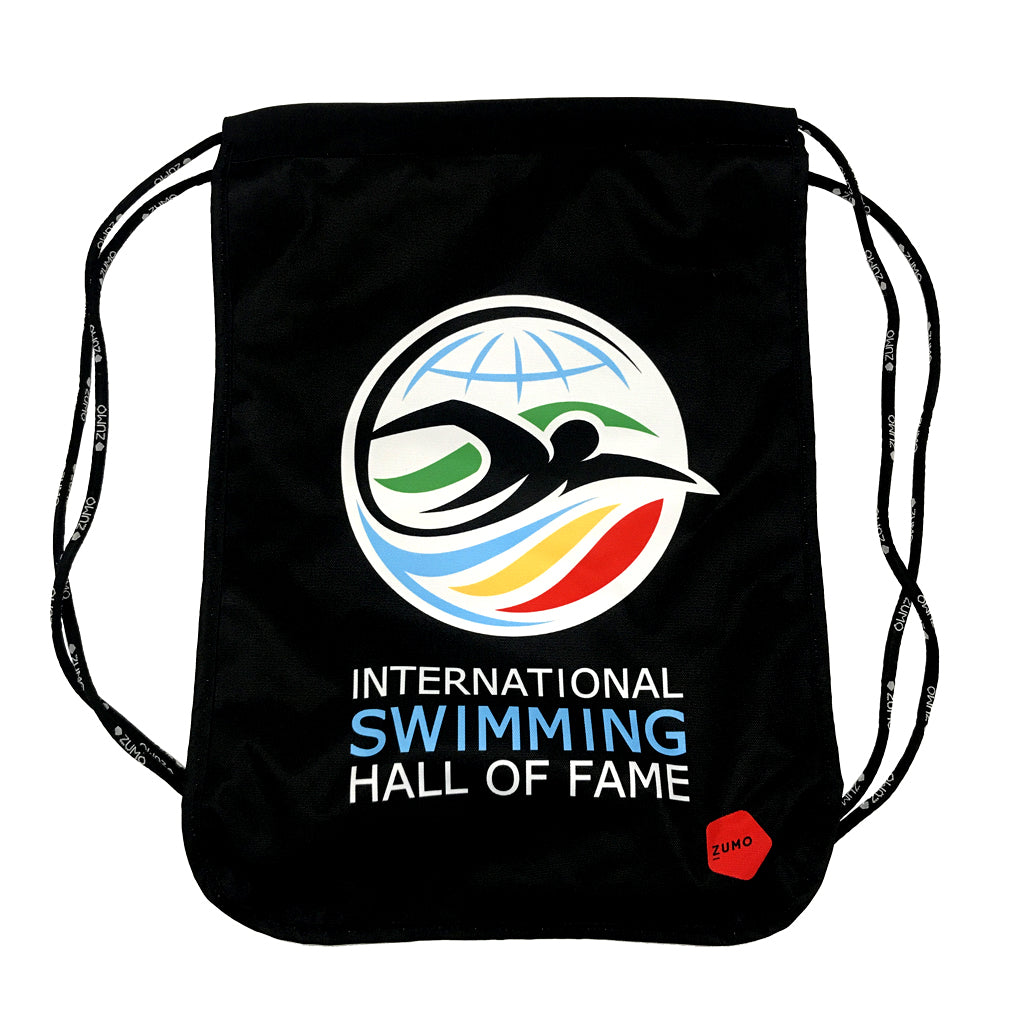 ISHOF Logo Drawstring Backpack in Black - By Zumo