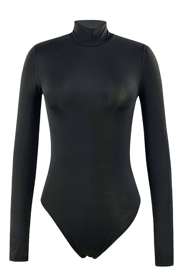 Women's Black Mock Collar Zip Long Sleeve UPF50+ Rash Guard | Attraco
