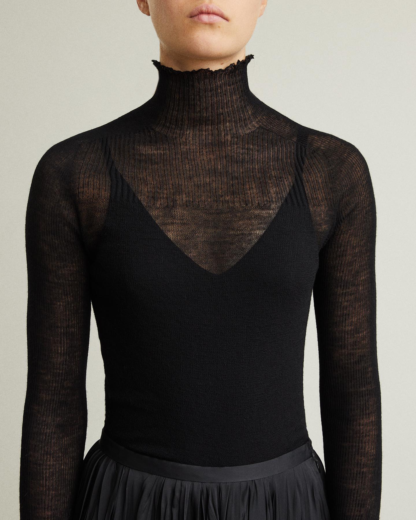 sheer turtleneck sweater