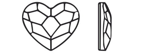 heart shape rhinestone glass