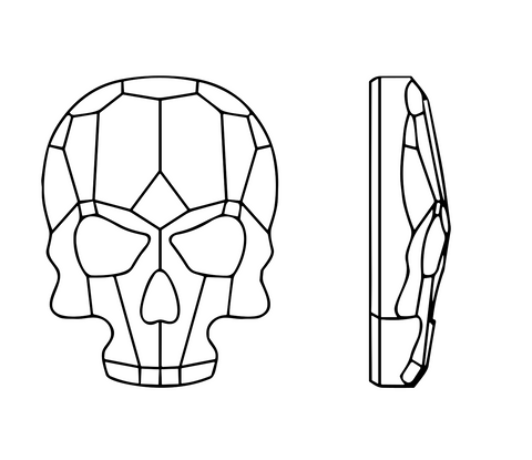 skull shape rhinestones glass crystals