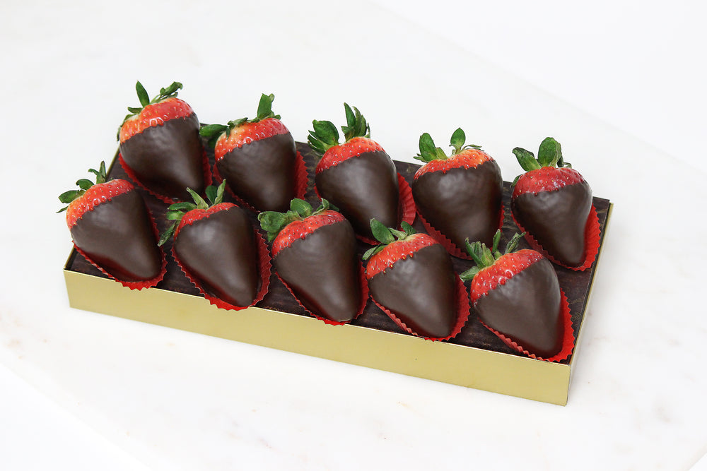 Large Box (1 lb) Of Chocolate Covered Strawberries Edelweiss Chocolates