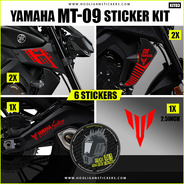Yamaha MT-09 sticker pack [M9KIT03] Hooligan Stickers