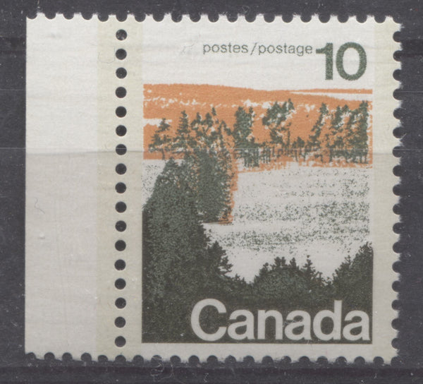 The 10c type 2 forests stamp from the 1972-1978 Caricature Issue on smooth, chalk-surfaced paper