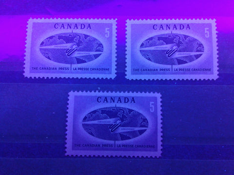 Low fluorescent and dull fluorescent papers on the 1967 Canadian Press issue