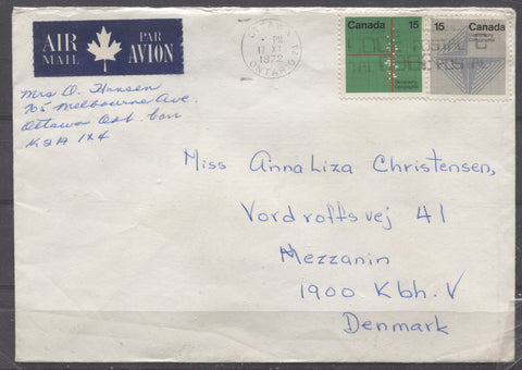 Double weight Airmail cover to Denmark of the 1972 Earth Sciences Issue