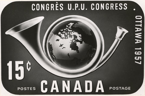 15c Photographic proof of the 15c UPU Congress Stamp of Canada issued in 1957