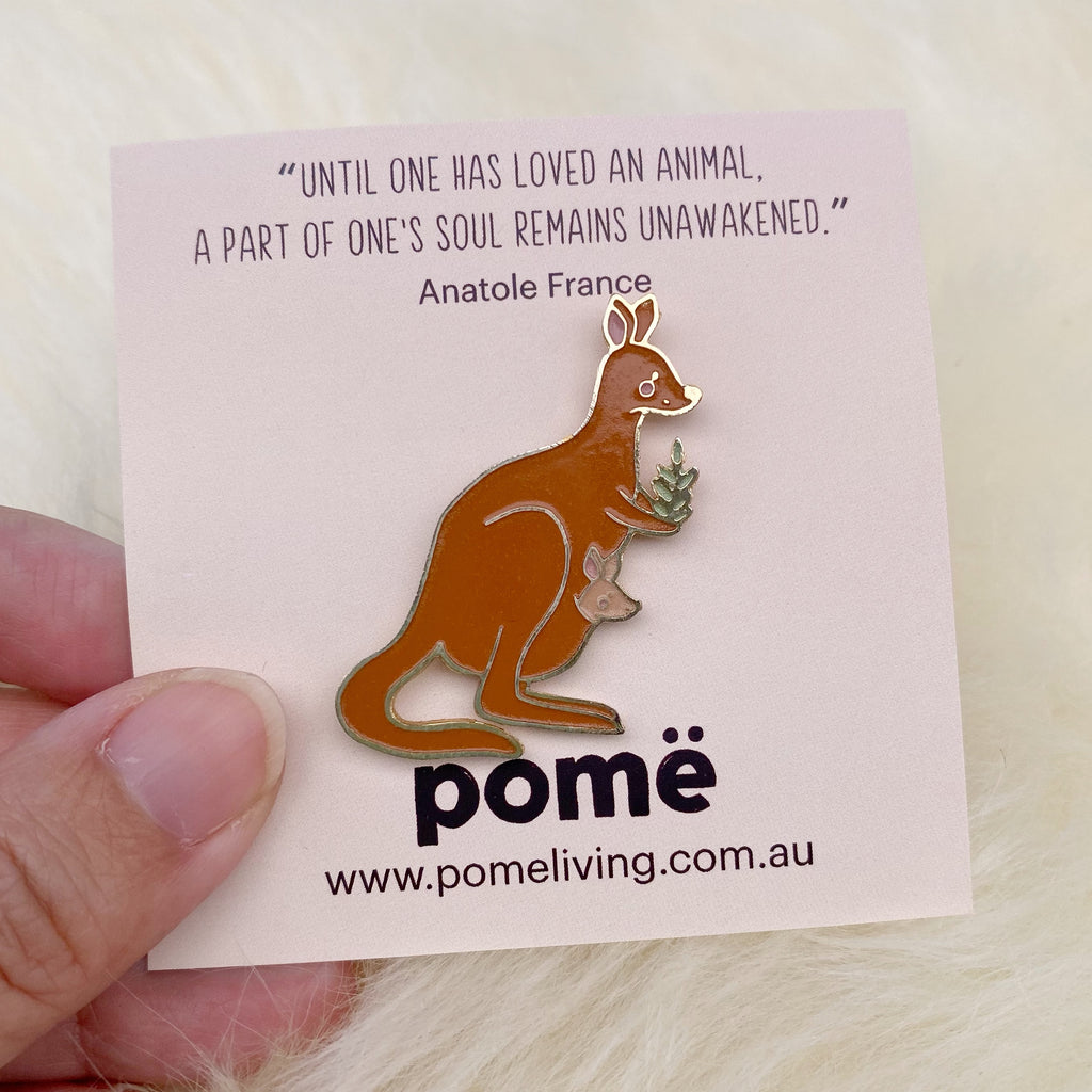 cute hard gold enamel pin brooch australian animal wallaby for birthday gift accessories