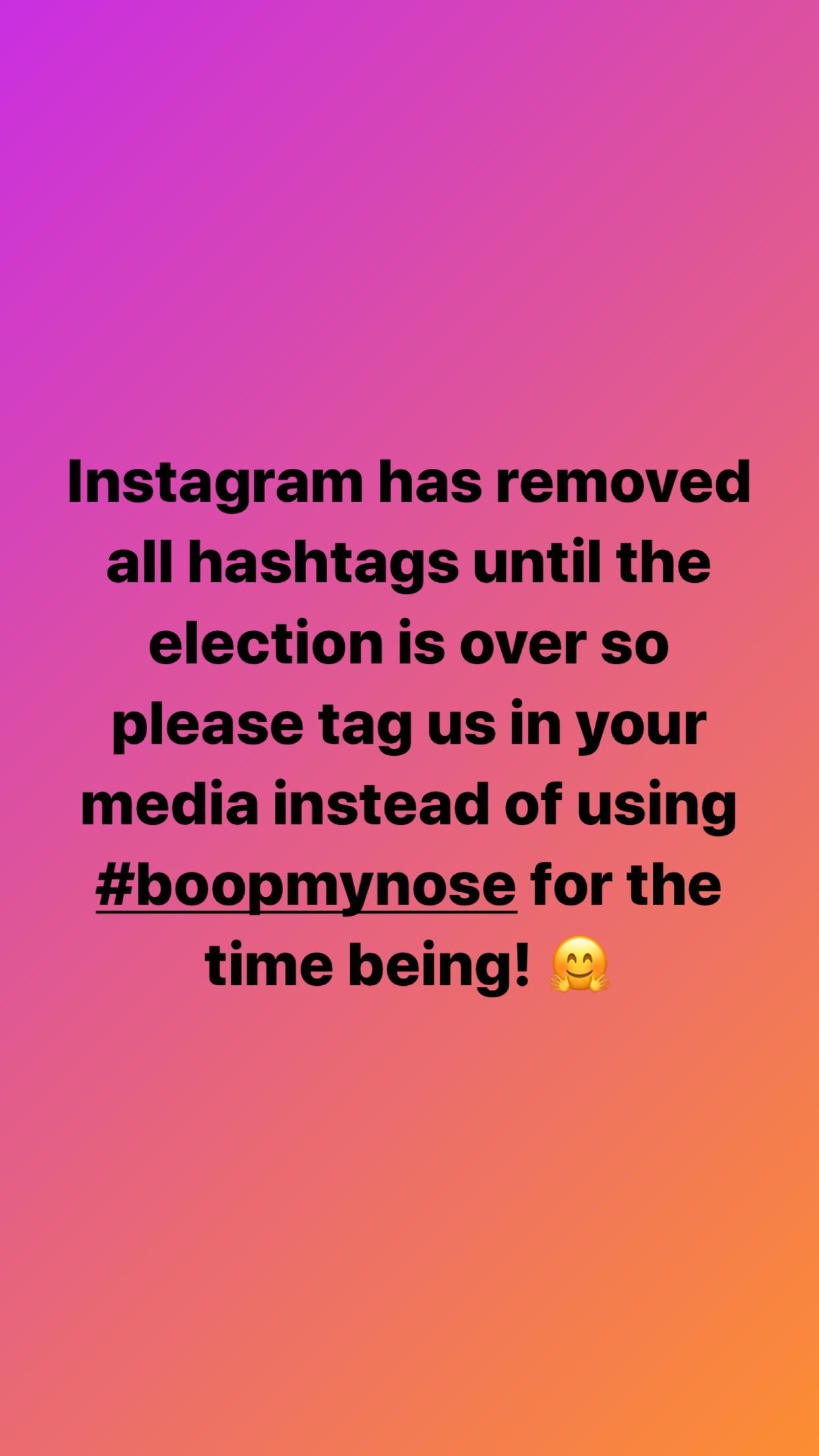 Instagram removed hashtags until post US election