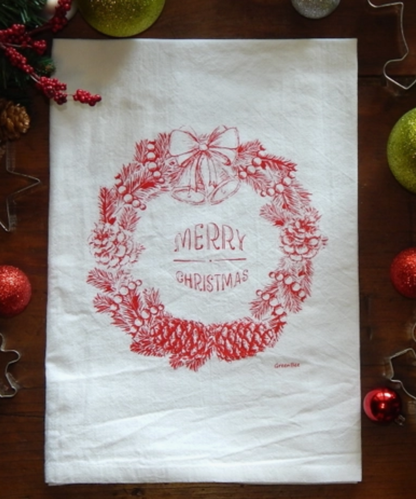 Bee Merry Christmas Dish Towel