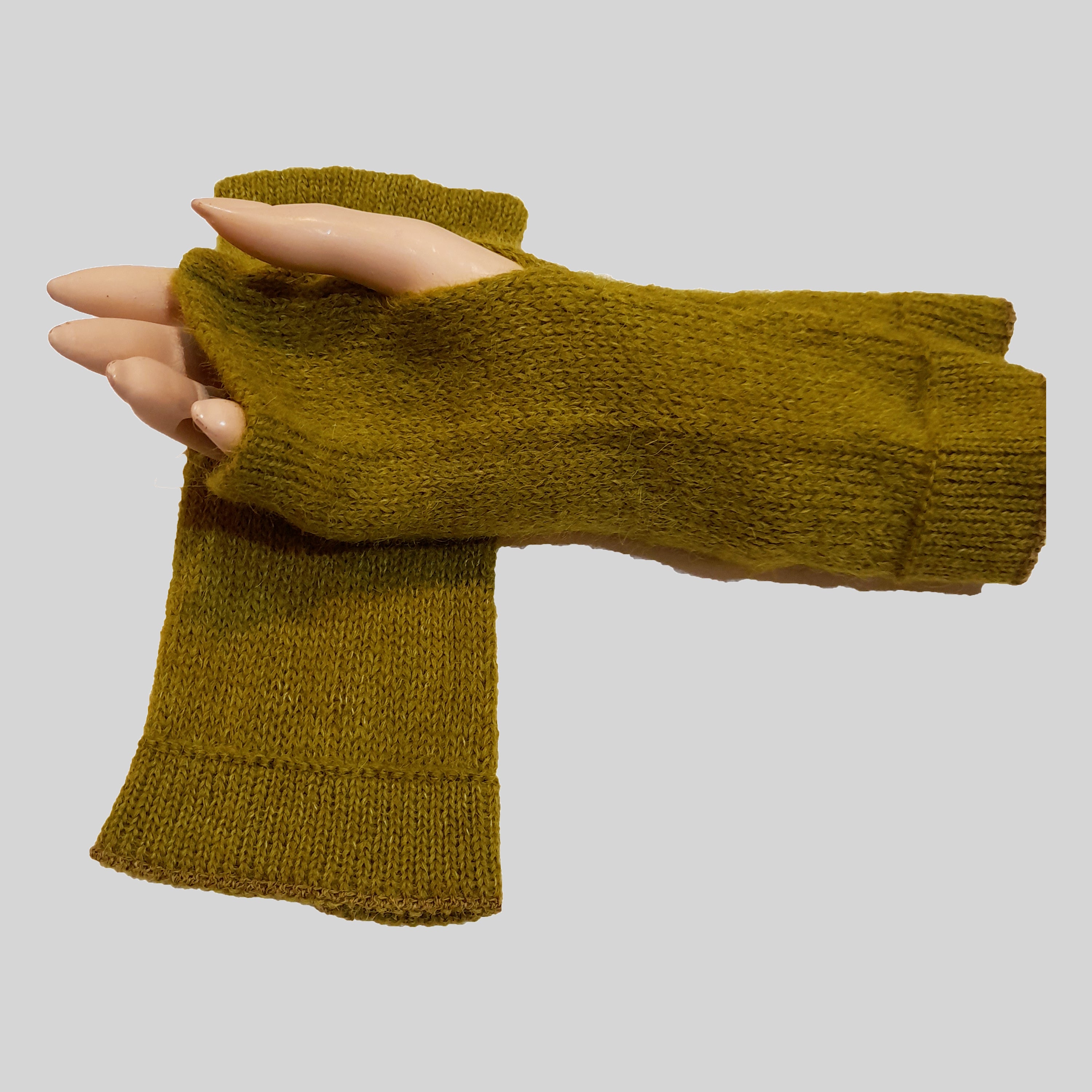 Extra-Soft Sheen Green Alpaca Mittens